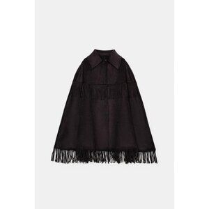 ZARA WOOL FRINGED CAPE